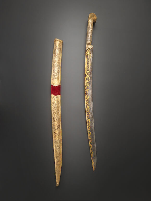Bonhams : An Ottoman gold damascened silver-gilt-hilted steel Sword ...