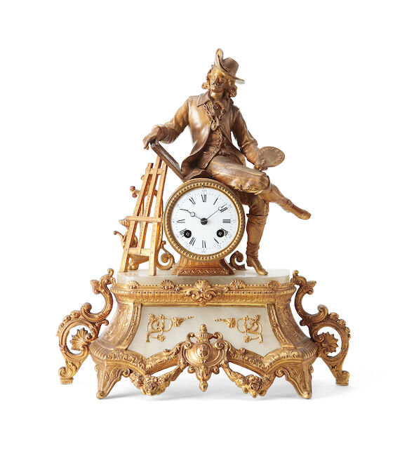 Bonhams : A French late 19th century gilt brass and marble mounted ...