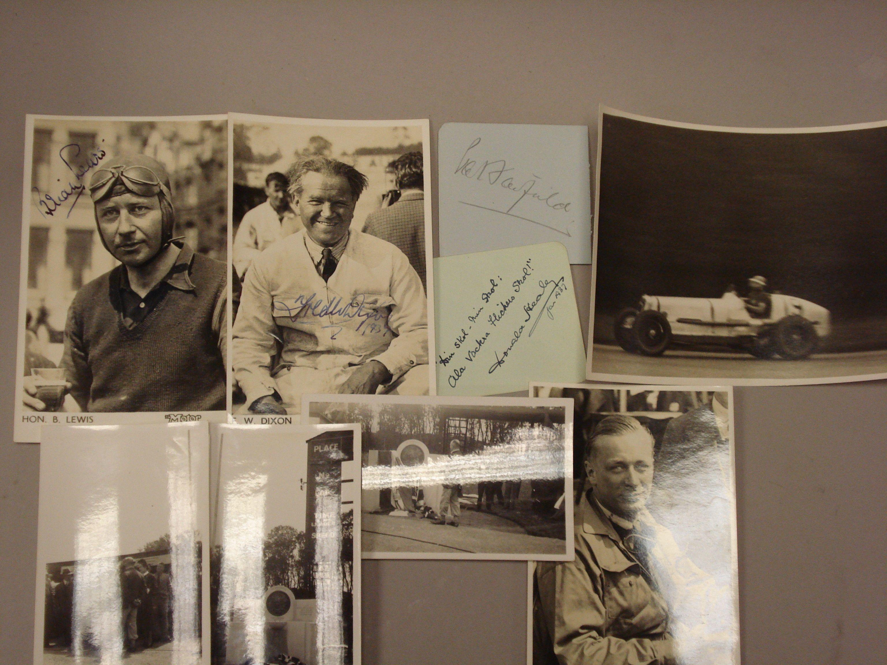 Bonhams Cars : A lot of signatures of pre War British racing drivers,