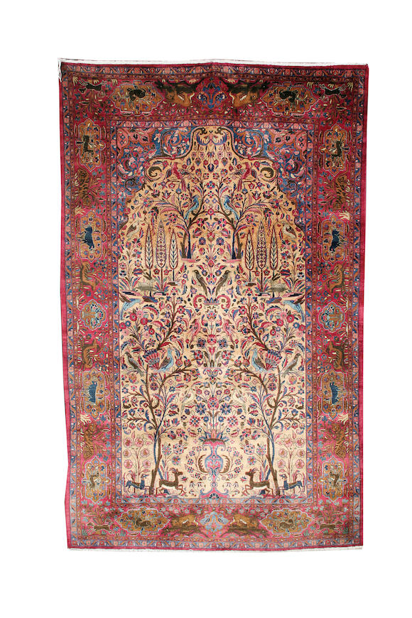 Bonhams A Kashan Silk Prayer Rug Central Persia 6 Ft 10 In X 4 Ft 2 In 206 X 127 Cm New