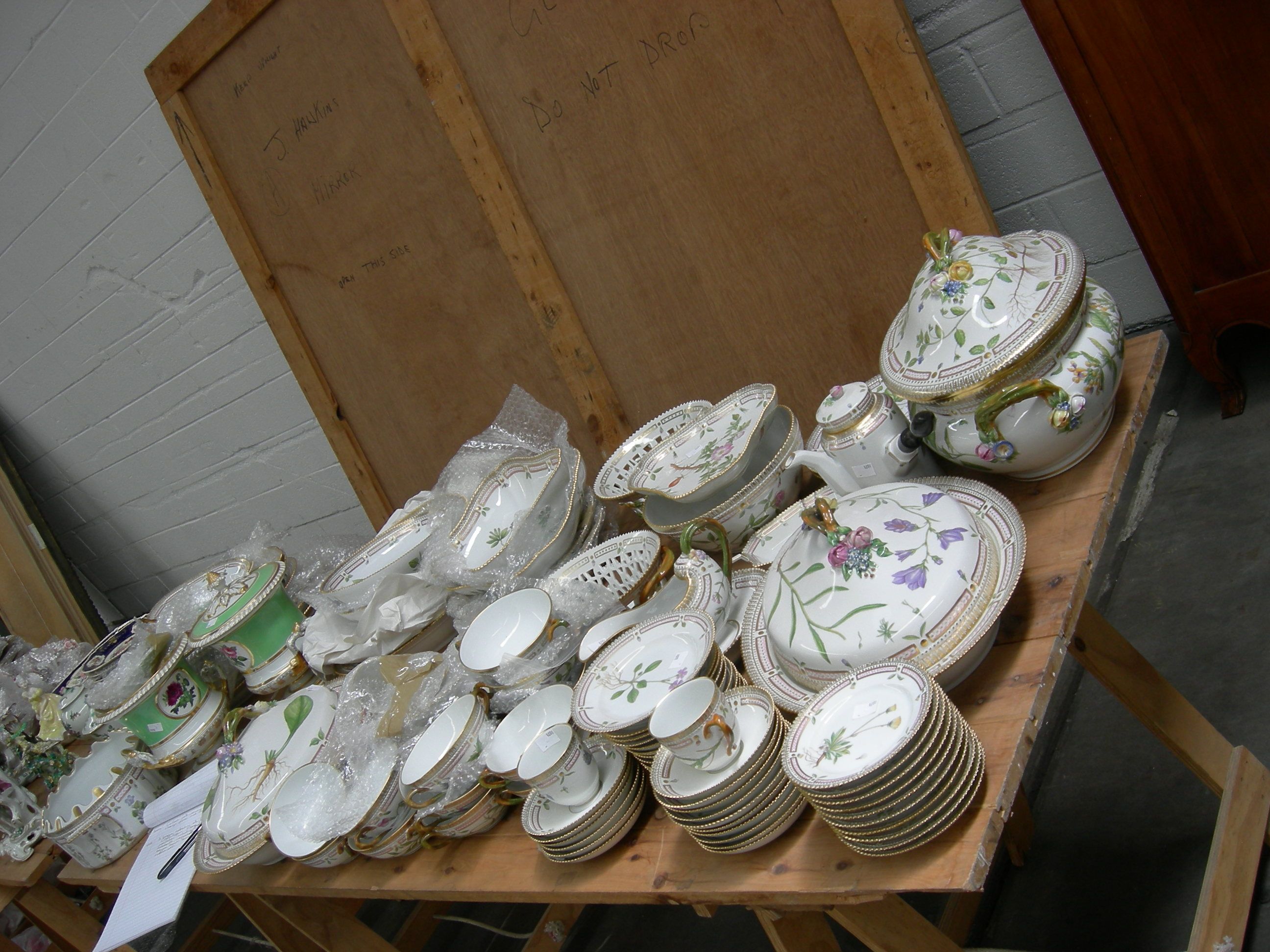 A Royal Copenhagen Flora Danica part dinner service,
