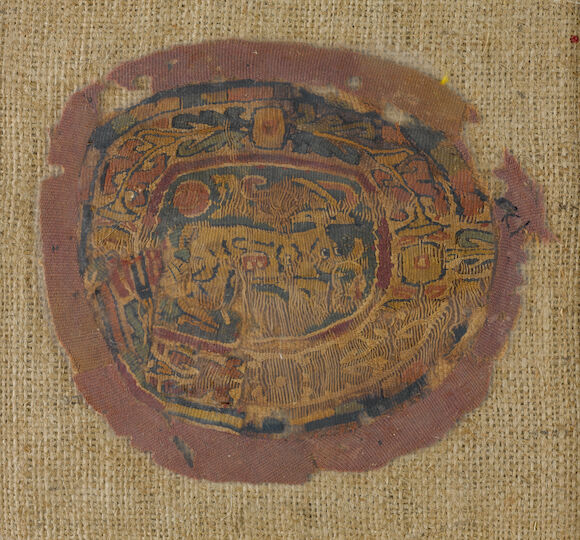 Polychrome Textile Bonhams : Five Coptic polychrome textile fragments 5