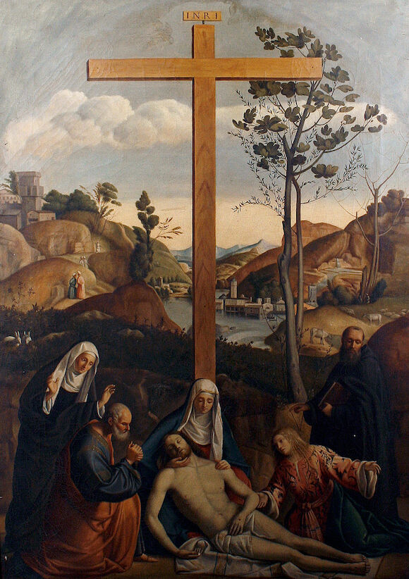 Bonhams : After Giovanni Bellini Pieta 102 x 80cm (40 1/8 x 31 1/2in).