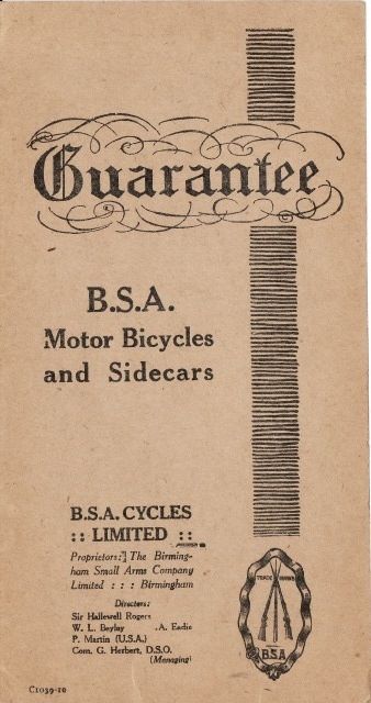 Bonhams 1926 Bsa 250cc Model B26 Deluxe Round Tank Frame No B Engine No B