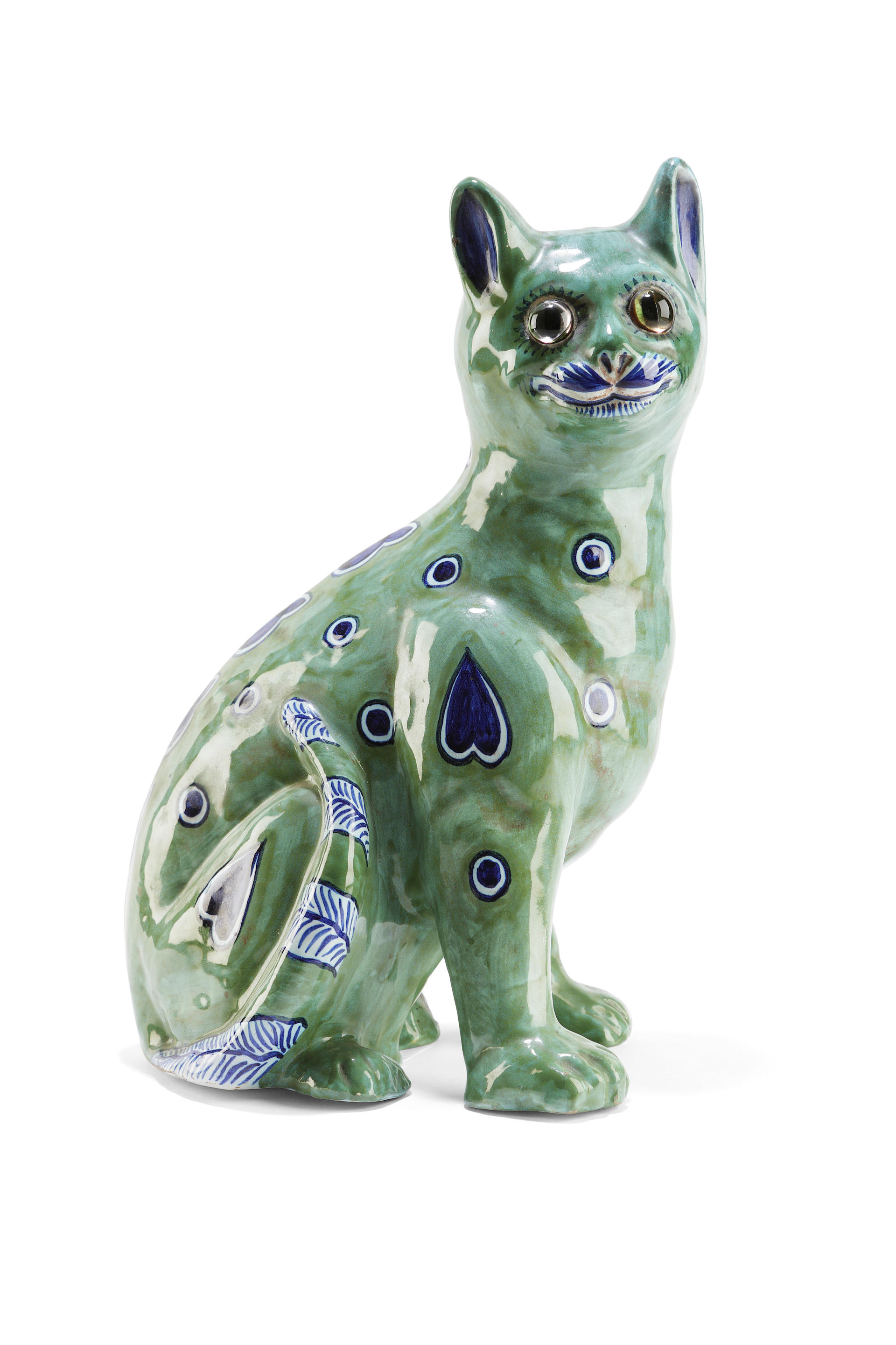 Bonhams : A Mosanic pottery model of seated cat