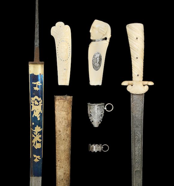 Bonhams A Fine Irish SwordBlade, The Locket And Suspension Mount From A SmallSword Scabbard