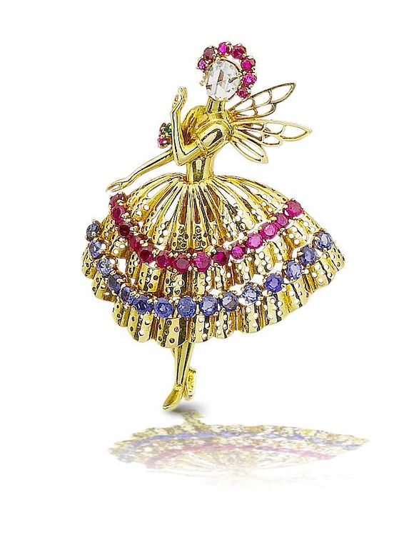 Bonhams A diamond, ruby, sapphire and emerald 