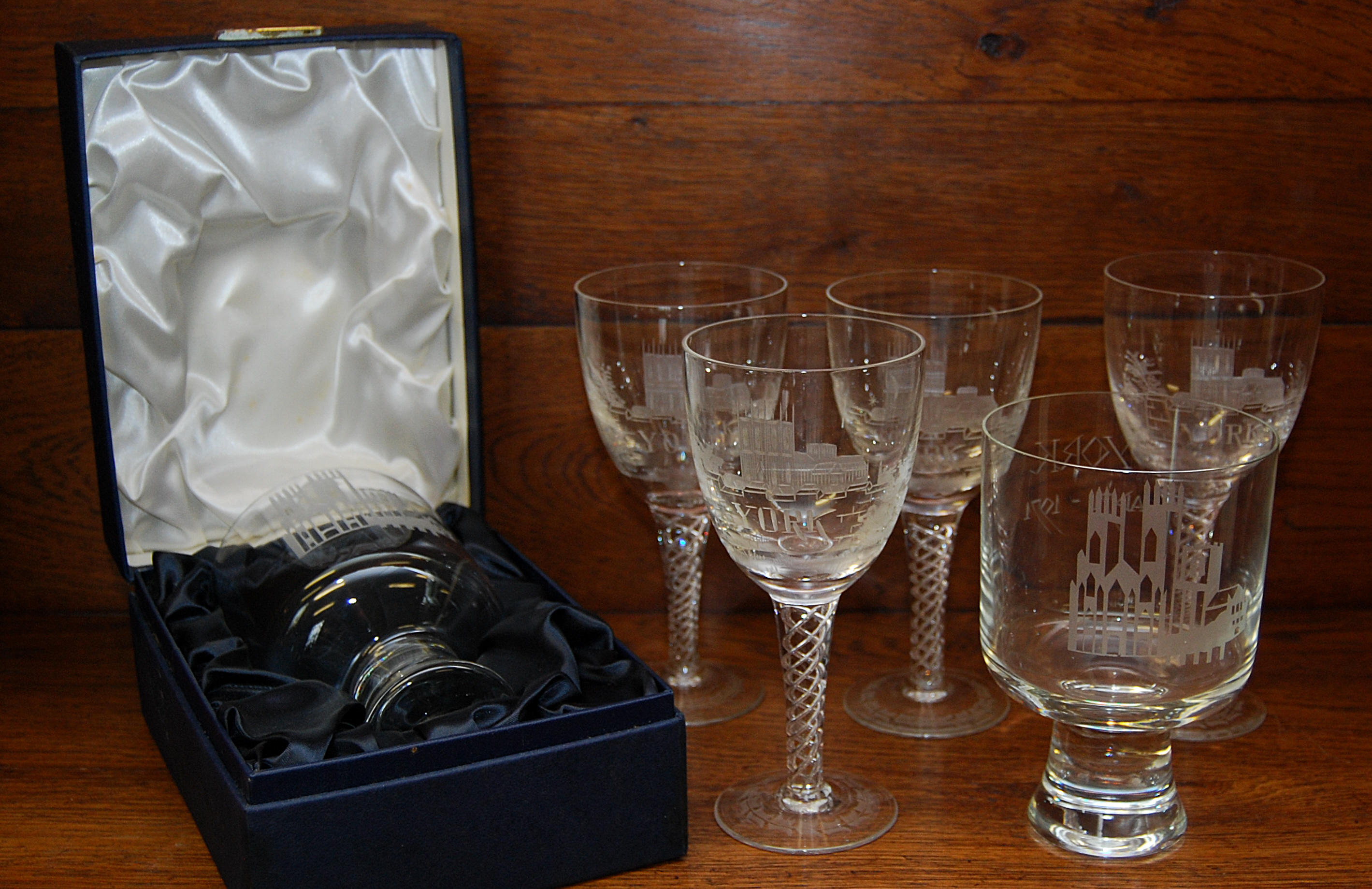 A collection of Caithness engraved glass