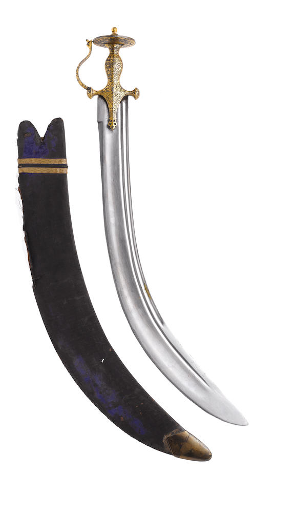 Bonhams A Sikh Koftgari Hilted Steel Sword Tulwar Northern India