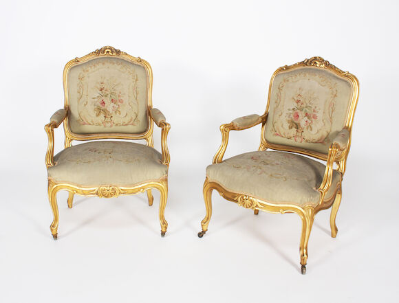 Bonhams : A pair of 19th century Louis XV style carved giltwood frame ...