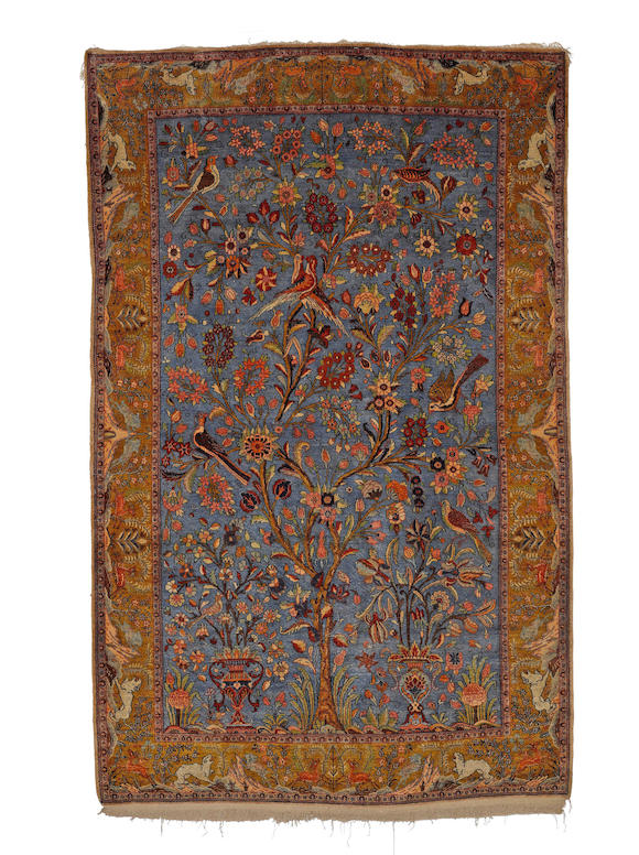 Bonhams A Silk Kashan Rug Central Persia Circa 1920 205 X 130cm