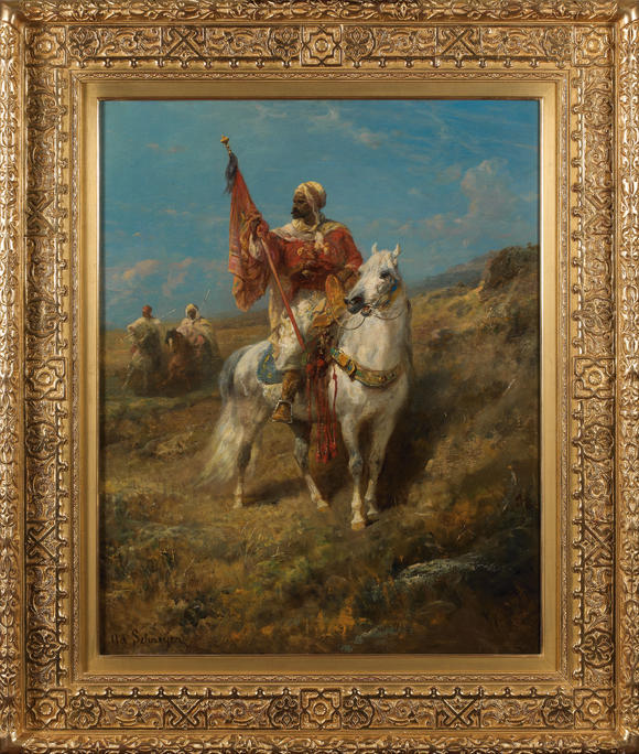 Bonhams : Adolf Schreyer (German, 1828-1899) The standard bearer