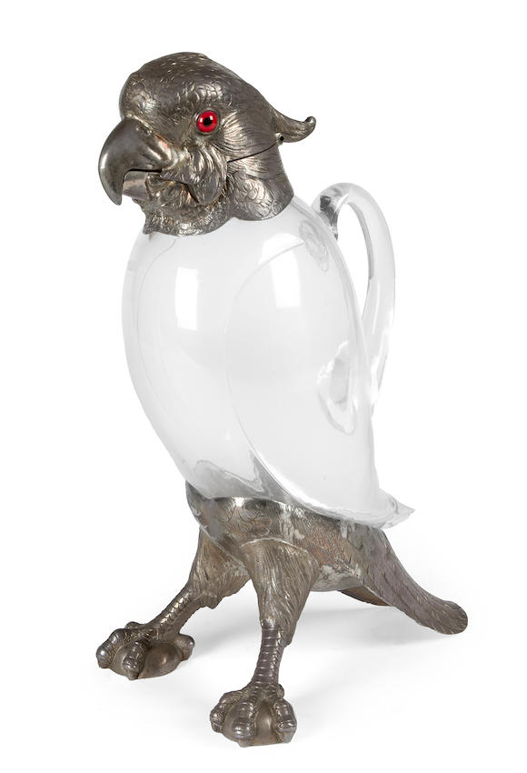 Bonhams : An unusual Victorian silver-mounted and clear glass claret ...