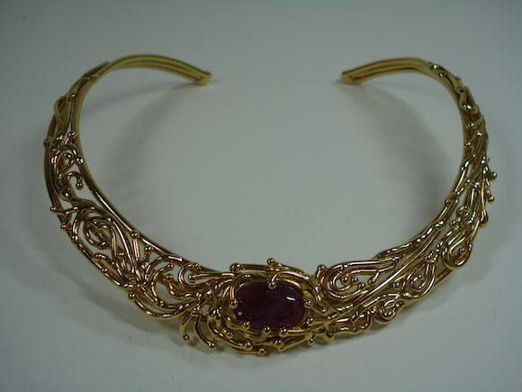 Bonhams : A ruby torque design collar