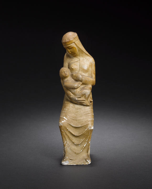 Bonhams : Eric Gill (British, 1882-1940) Madonna and Child 19 cm. (7 1/ ...