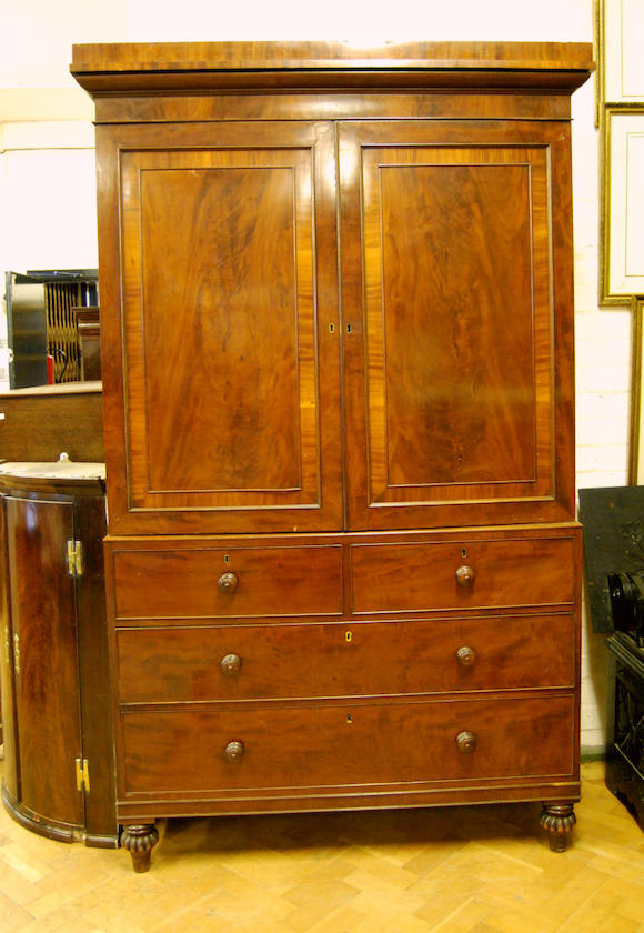 Bonhams : A mahogany press cupboard, early 19th Century