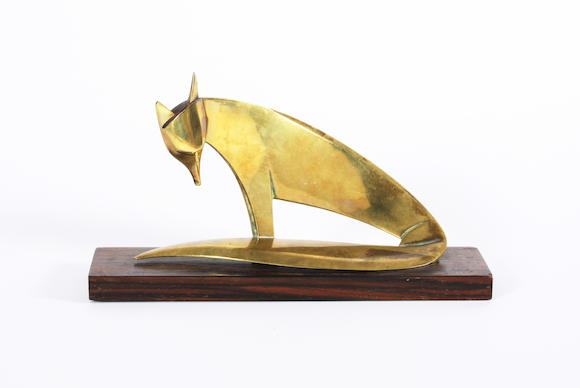 Bonhams : A brass fox attributed to Franz Hagenauer