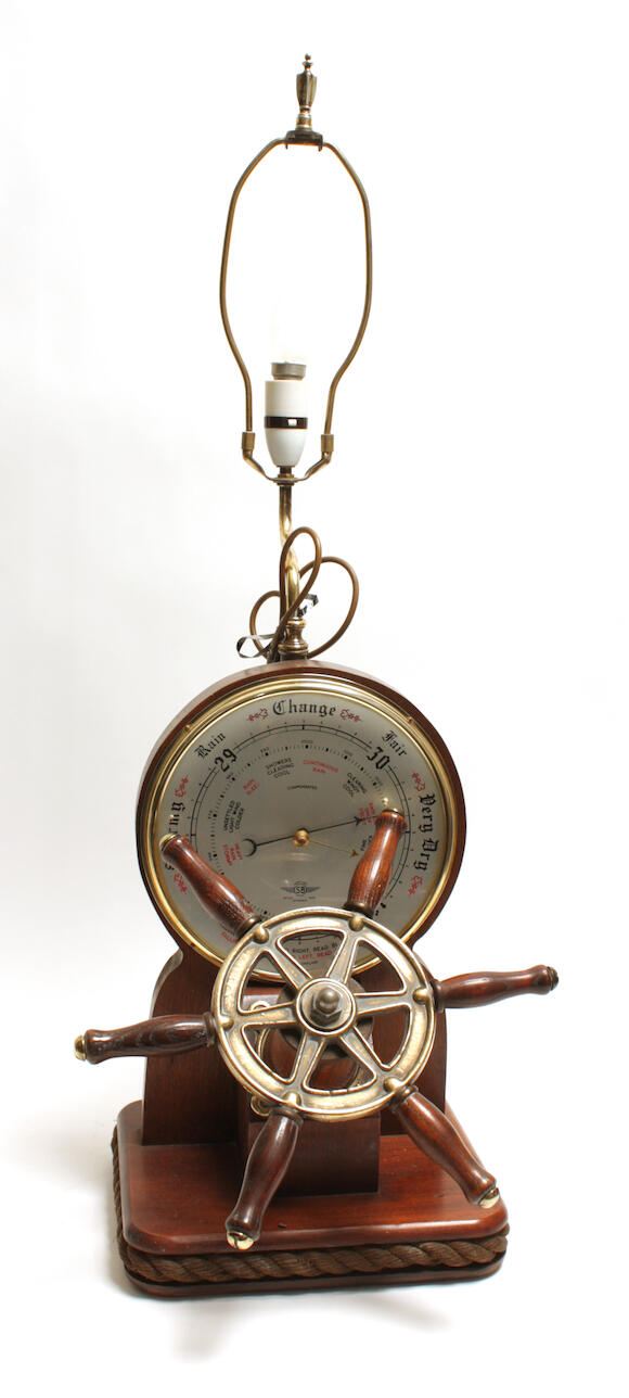 Bonhams A novelty 20th century aneroid marine themed barometer lamp