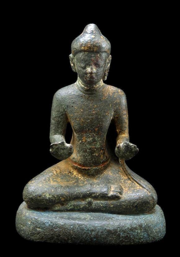 Bonhams : A Burmese bronze seated Buddha 8th/9th century, Pyu Kingdom,