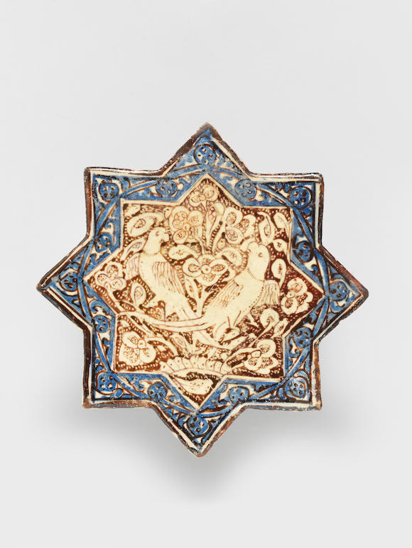 Bonhams A Kashan Lustre Pottery Star Tile Persia 13th 14th Century