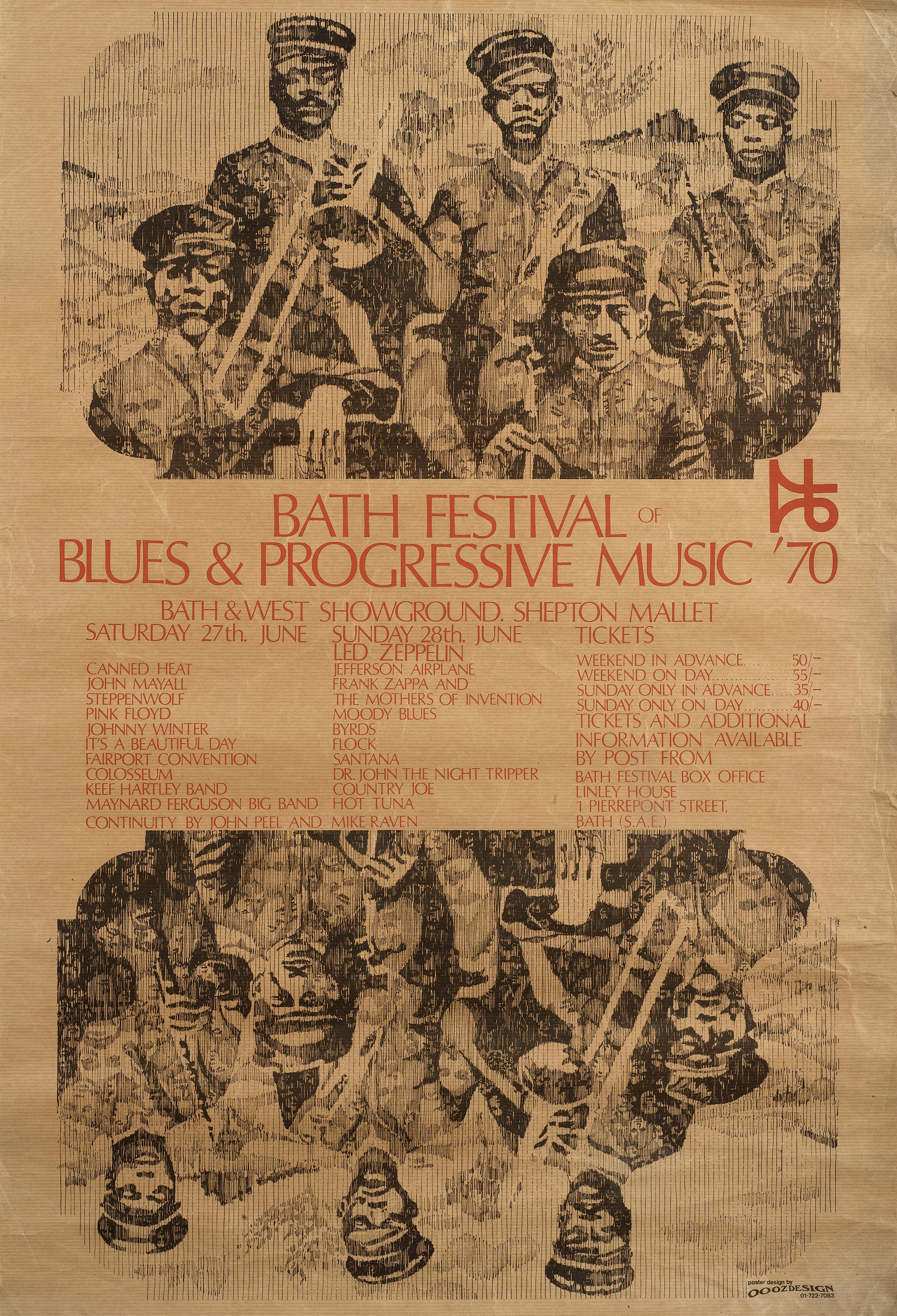 Bonhams : A poster for the Bath Festival Of Blues And Progressive Music,  27th-28th June 1970,