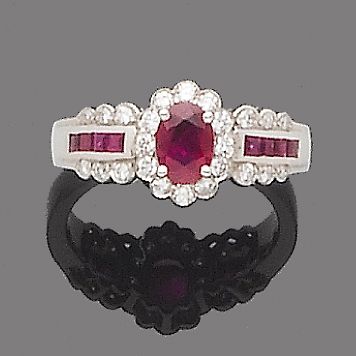 A ruby and diamond dress ring