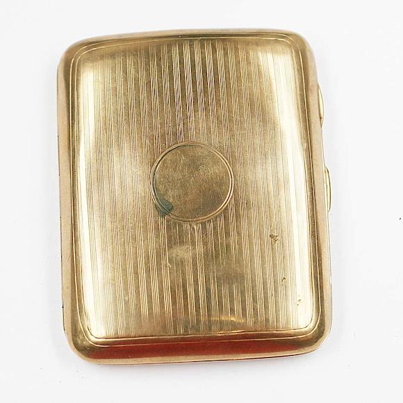 Bonhams : A 9ct gold cigarette case