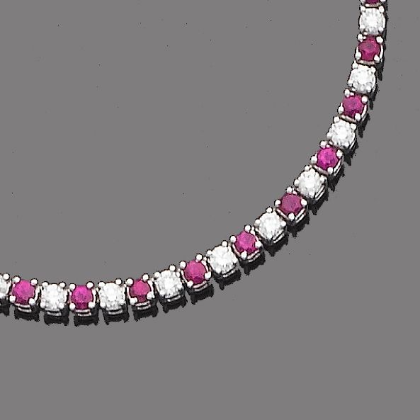 A ruby and diamond necklace