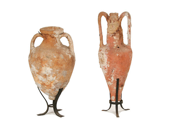 Bonhams : Two Roman pottery amphorae circa 1st-5th century A.D