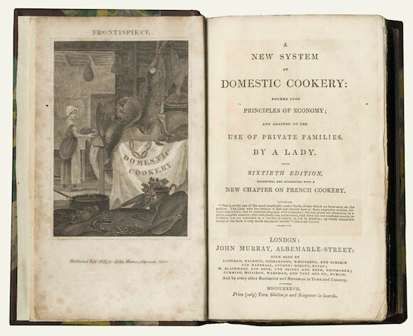 Bonhams : COOKERY [RUNDELL (MARIA ELIZA)] A New System of Domestic ...