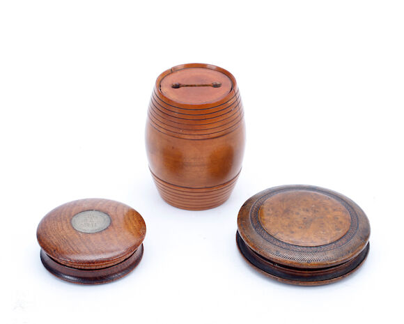 Bonhams : An 18th Century burr walnut circular snuff box, York Minster ...
