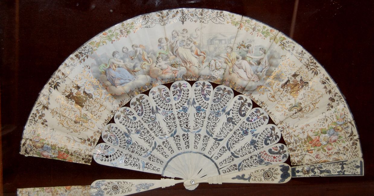 A framed fan