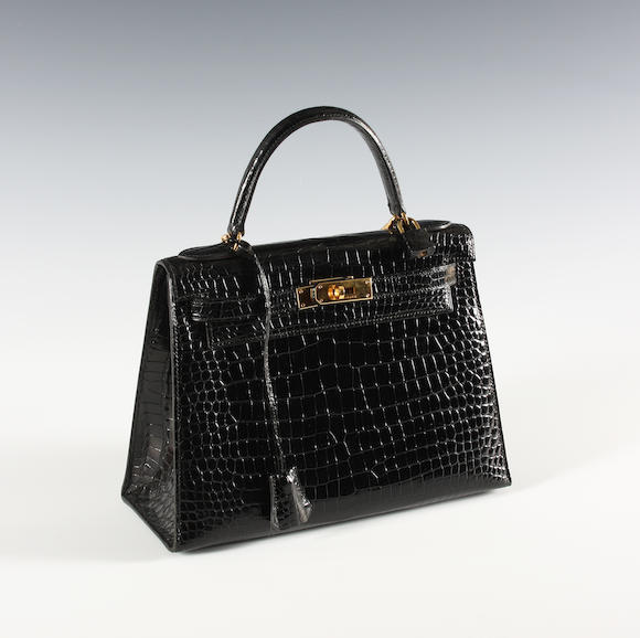 Bonhams : An Hermès black crocodile Kelly bag