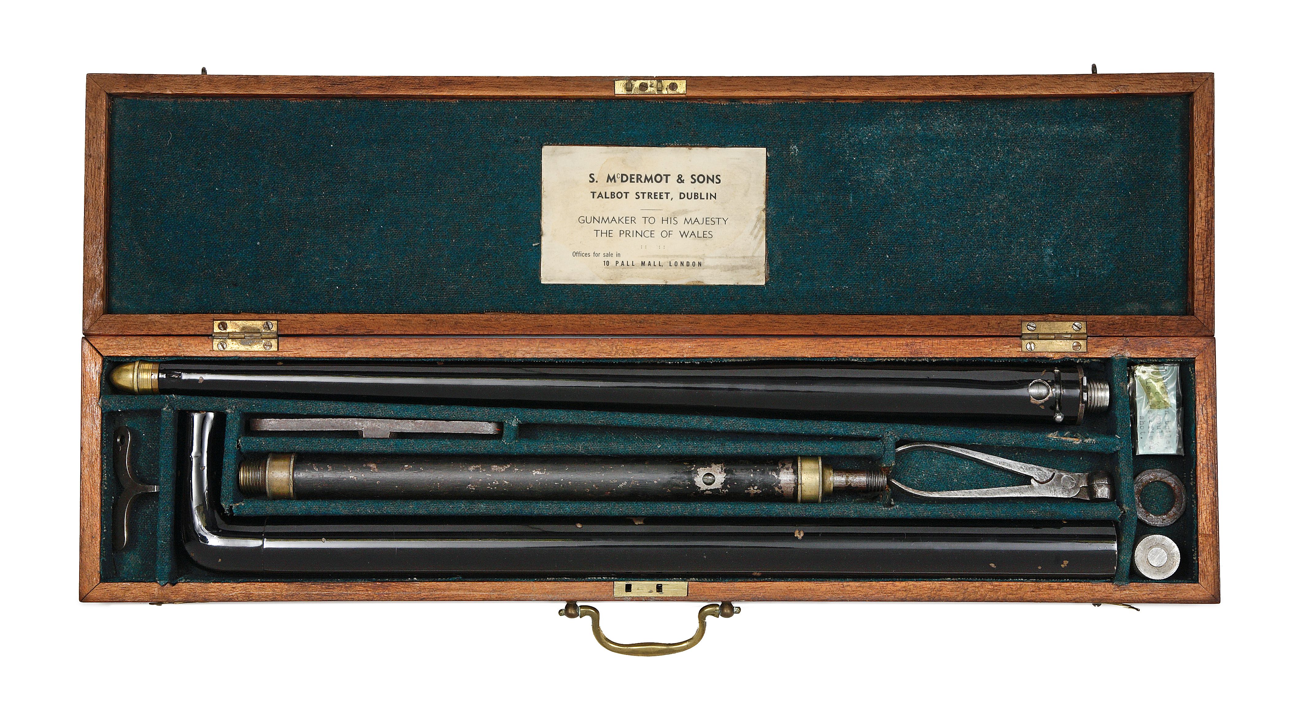 Bonhams A Cased 100Bore BreechLoading WalkingStick Air Rifle