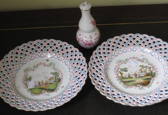 Rococo Ribbon Plate Bonhams : A set of six Meissen ribbon cabinet plates, each decorated ...