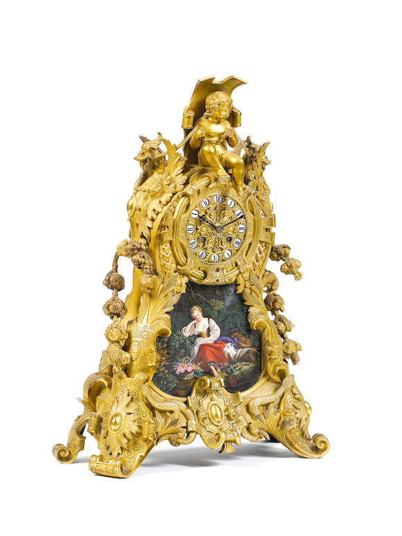 Bonhams : A late 19th century French porcelain mounted gilt bronze ...