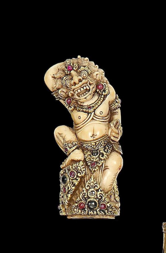 Bonhams : A Fine Balinese Ivory Kris Hilt