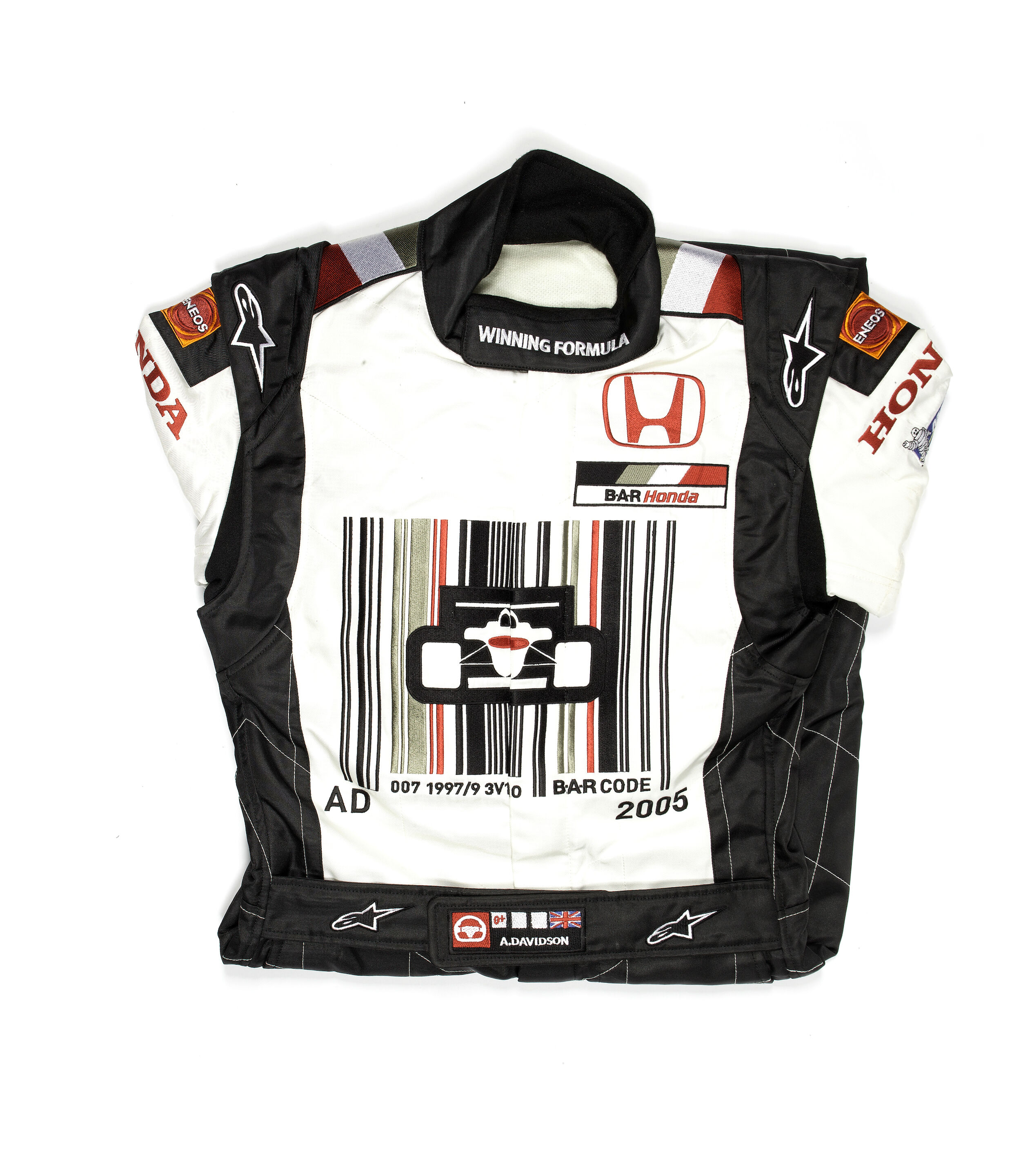 Bonhams Cars : A pair of Anthony Davidson 'BAR Code' Alpinestars racing ...