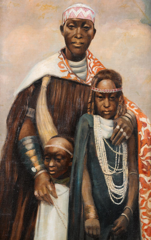 Bonhams : René Le Suisse (Belgian, 1901-1966) Portrait of Mwambutsa ...