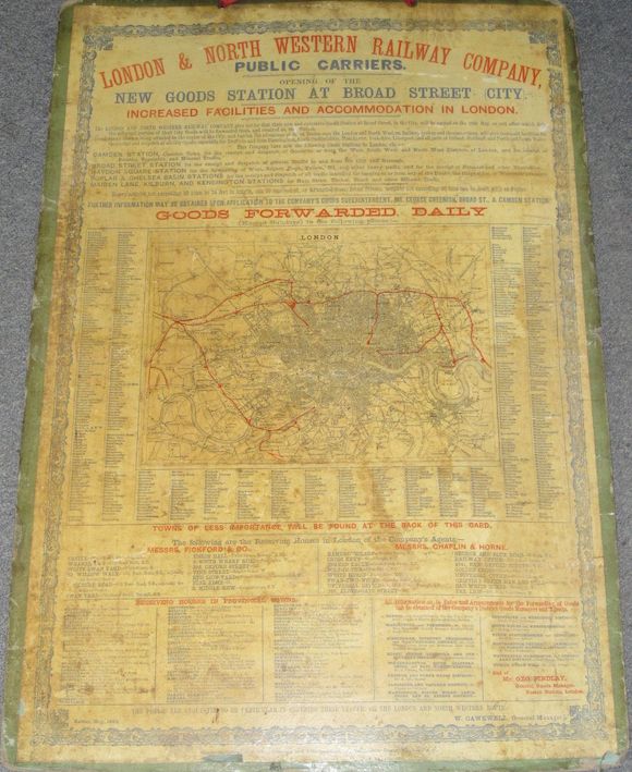 Bonhams Two double sided hanging mounted Public Carrier Notices