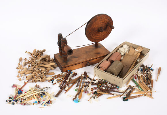Bonhams : A group of bone and wood bobbins