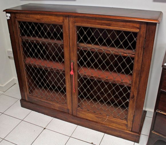 Bonhams A 19th Century and later mahogany dwarf bookcase,enclosed by