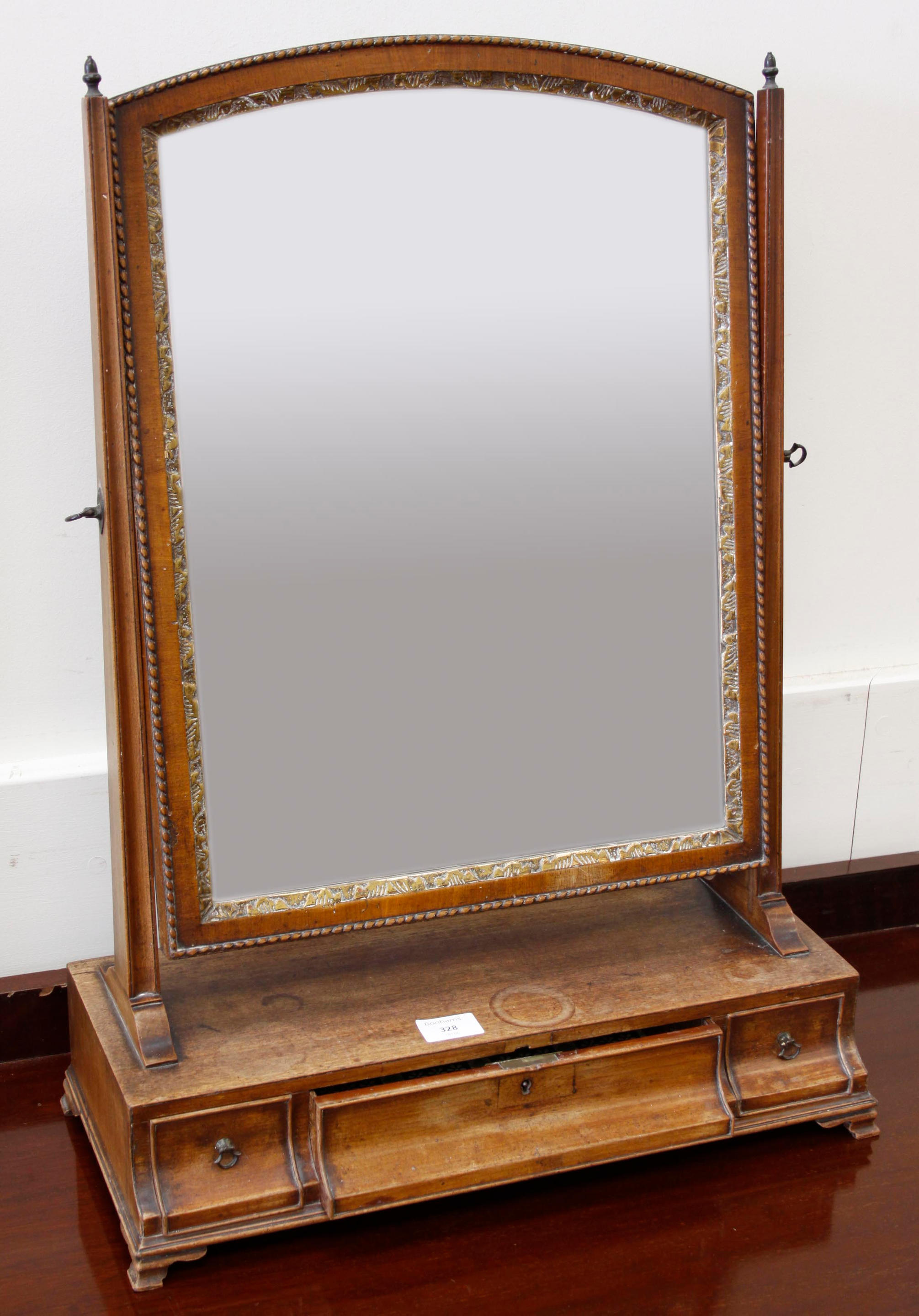 A Georgian mahogany toilet mirror