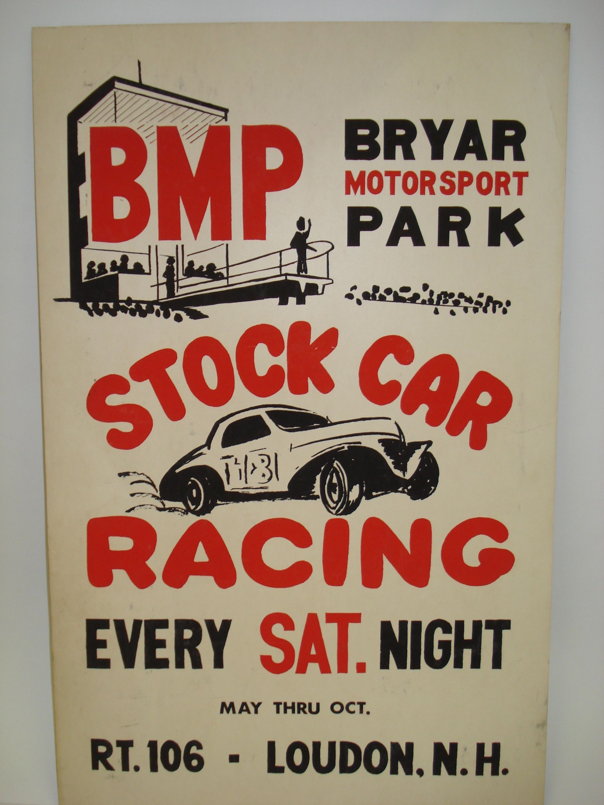 Bonhams A Stock Car Racing poster at Bryar Motorsport Park, Loudon, NH,