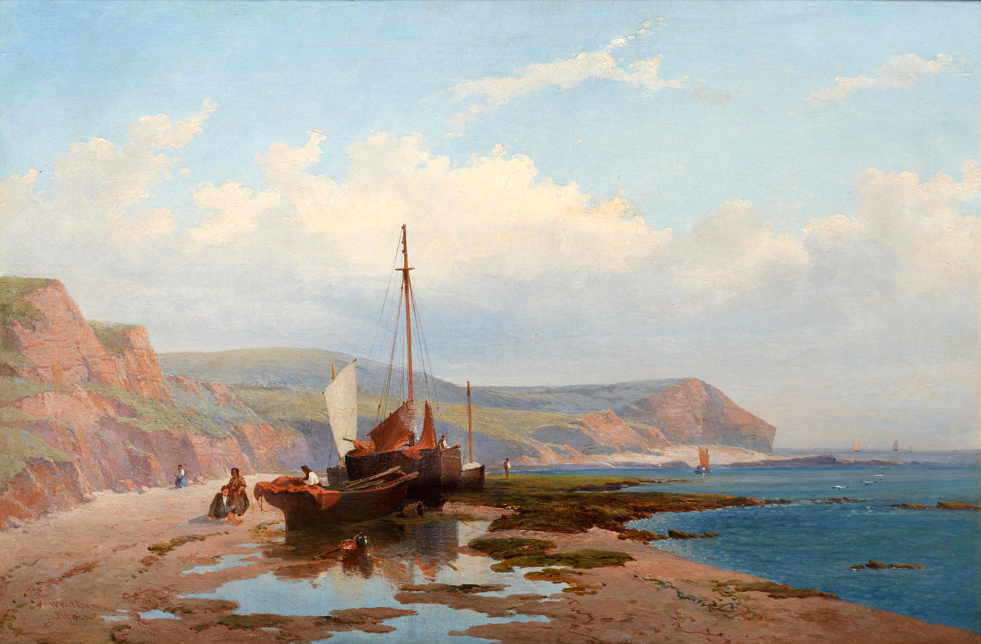 Bonhams : William Williams (British, 1808-1895) Coastal scene with ...