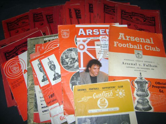 Bonhams : A collection of 1929 onwards Arsenal programmes