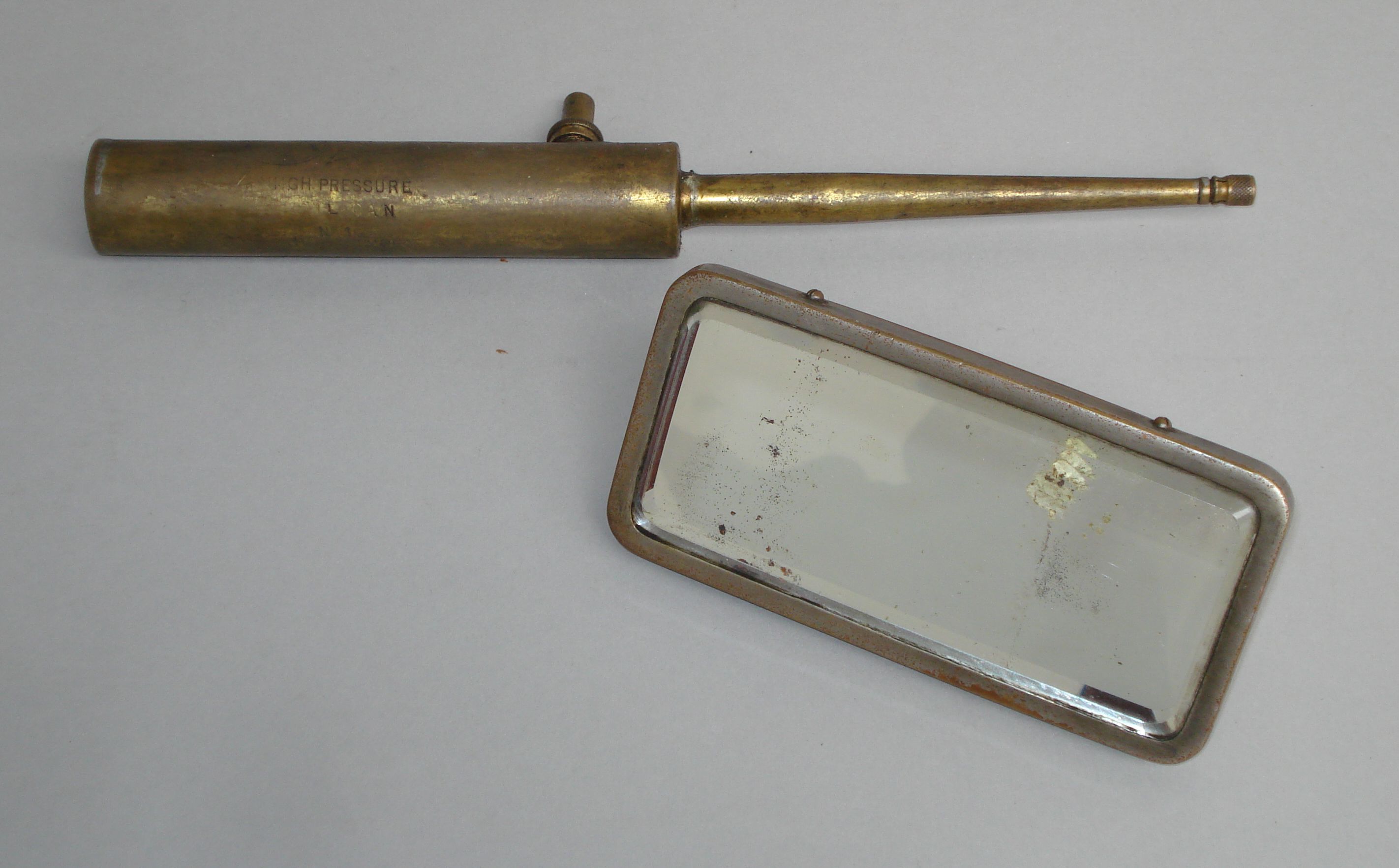 Bonhams Cars : An early 'Autoscope' brass bodied vintage rear view mirror,