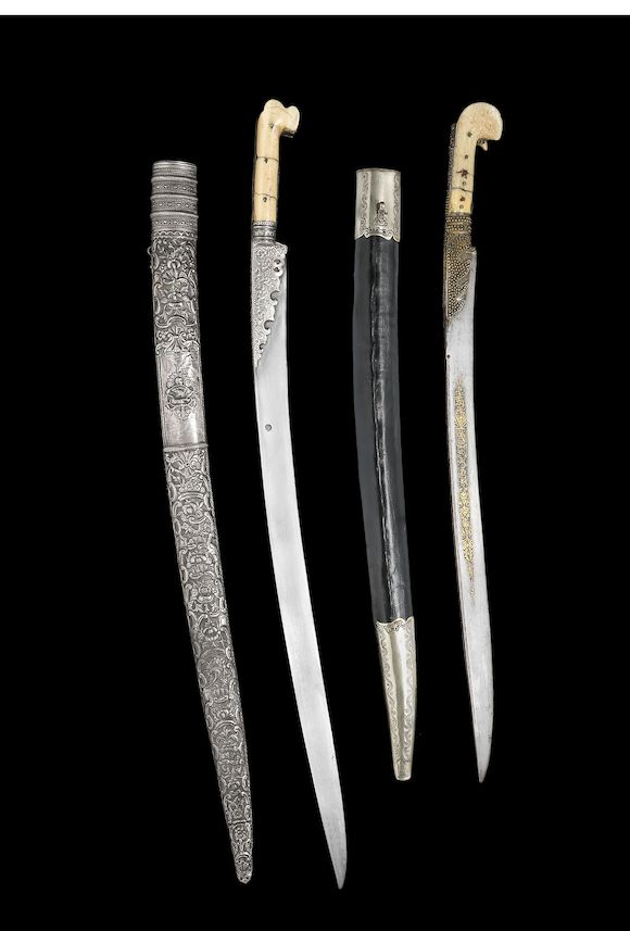 Bonhams : An Ottoman ivory-hilted steel Sword (yataghan) Turkey, 19th ...