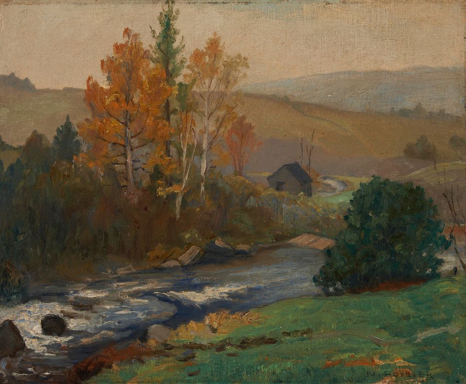 Bonhams : Narcisse Poirier (Canadian, 1883-1983) Two views: Paysage d