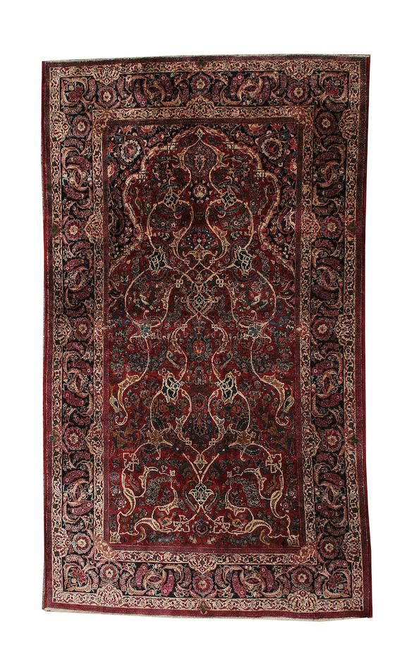 Bonhams A Kashan Silk Prayer Rug Central Persia 7 Ft 3 In X 4 Ft 5 In 221 X 134 Cm